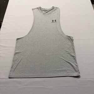 Under Armour Mens Medium Gray Loose Fit Muscle Tank Top Sleeveless Shirt